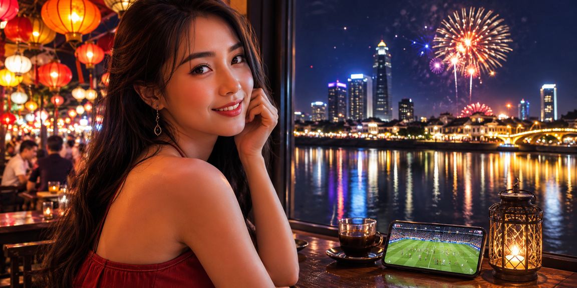 Người dùng Huế ngồi cà phê sử dụng ứng dụng xskh và liên hệ hỗ trợ trực tuyến